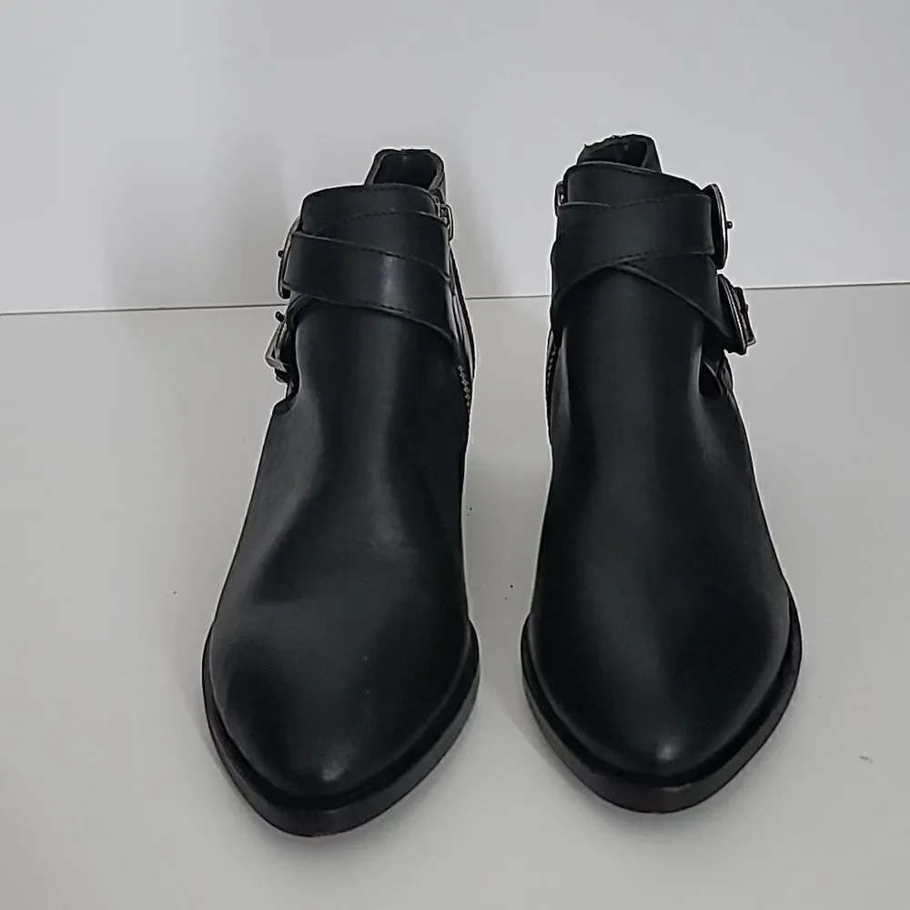 Frye Ray Western Shootie Ankle Boots Black Leather Festival Size 6